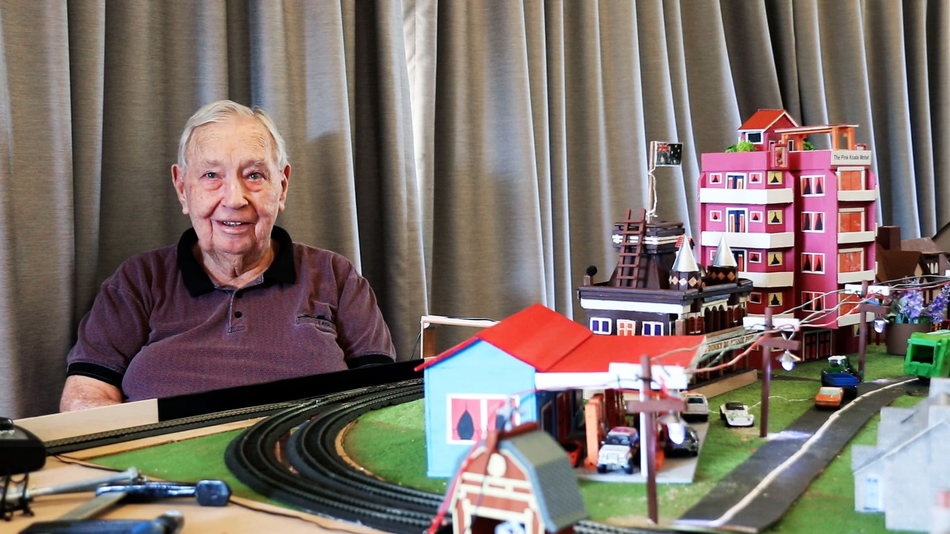Brian with his model train