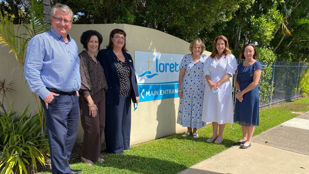 Picture from left: Member for Mundingburra Leslie Walker, Terese Poli (AIN - 10 years’ service), Loreto Director of Nursing Michelle Yanner, Suzanne Christiansen (AIN – 14 years’ service), Minister Anika Wells, Mercy Community General Manager - Aged Care Janet Rhodes.